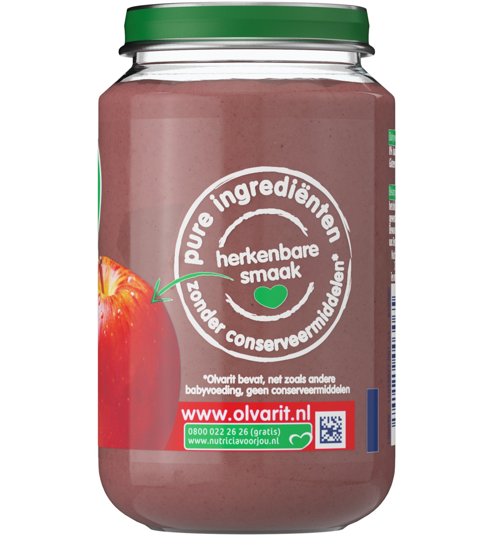 Olvarit Appel yoghurt bosbes 12M54 (200 gr)