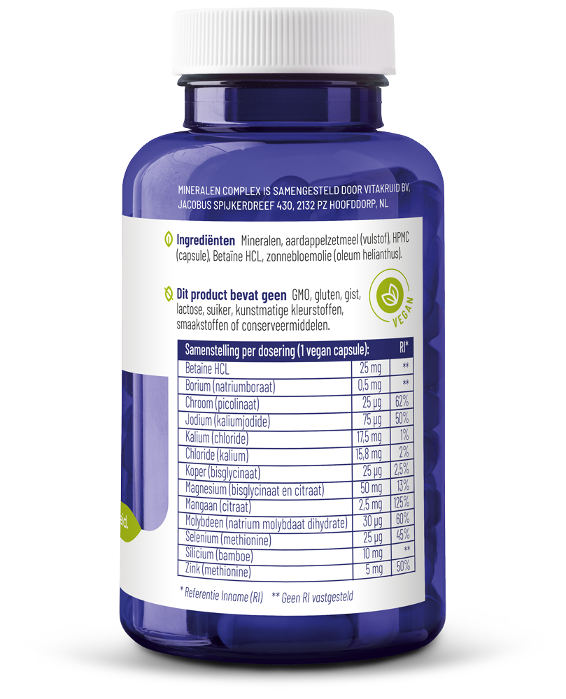 Vitakruid Mineralen Complex Met 12 Verschillende Mineralen (90 vega capsules) - image 2