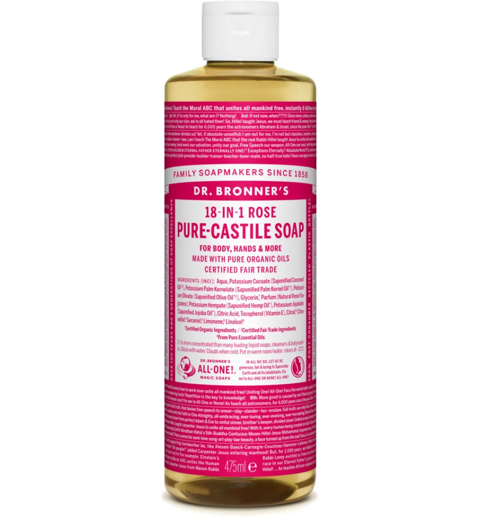 Dr. Bronner's Liquid soap roos (475 ml)