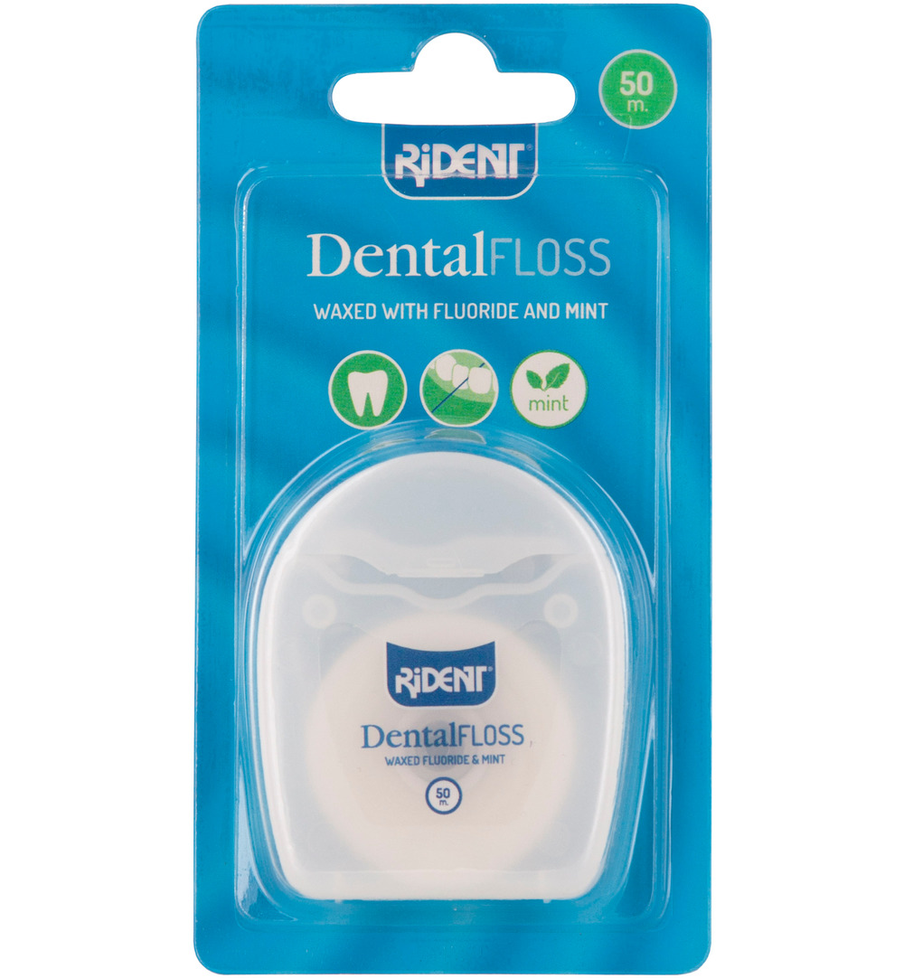 Rident Flossdraad was fluor mint 50 meter (1 stuk)