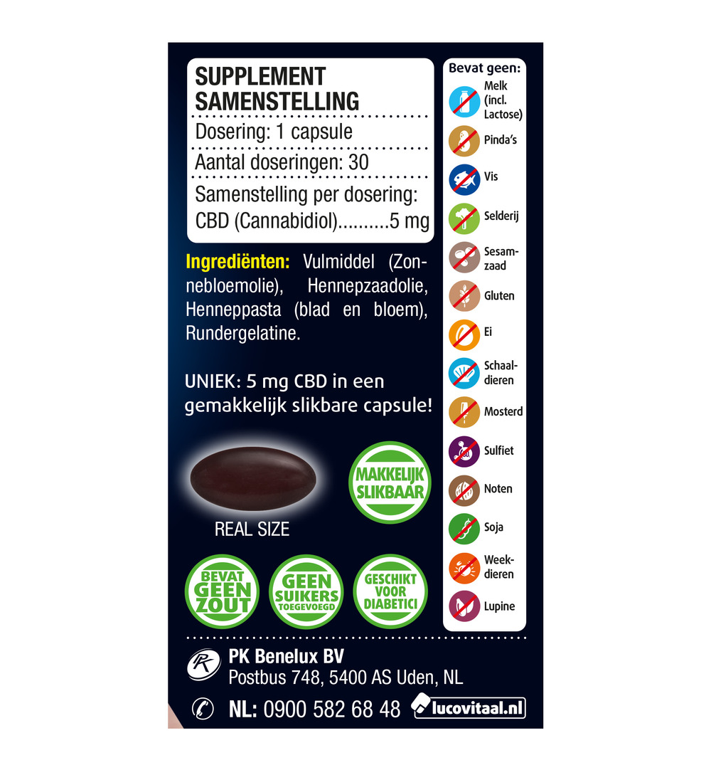 Lucovitaal CBD 5mg (30 capsules) - image 2