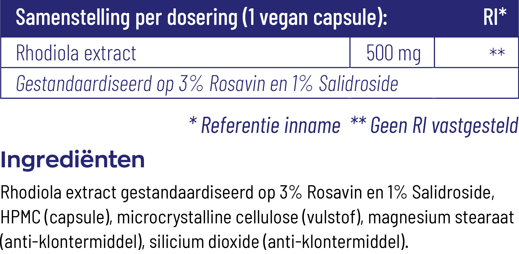 Vitakruid Rhodiola Extract 500 Mg 3% Rosavin 1% Salidroside (60 vega capsules) - image 3