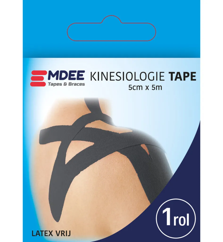 Emdee Kinesio tape zwart non cut (1 rol)
