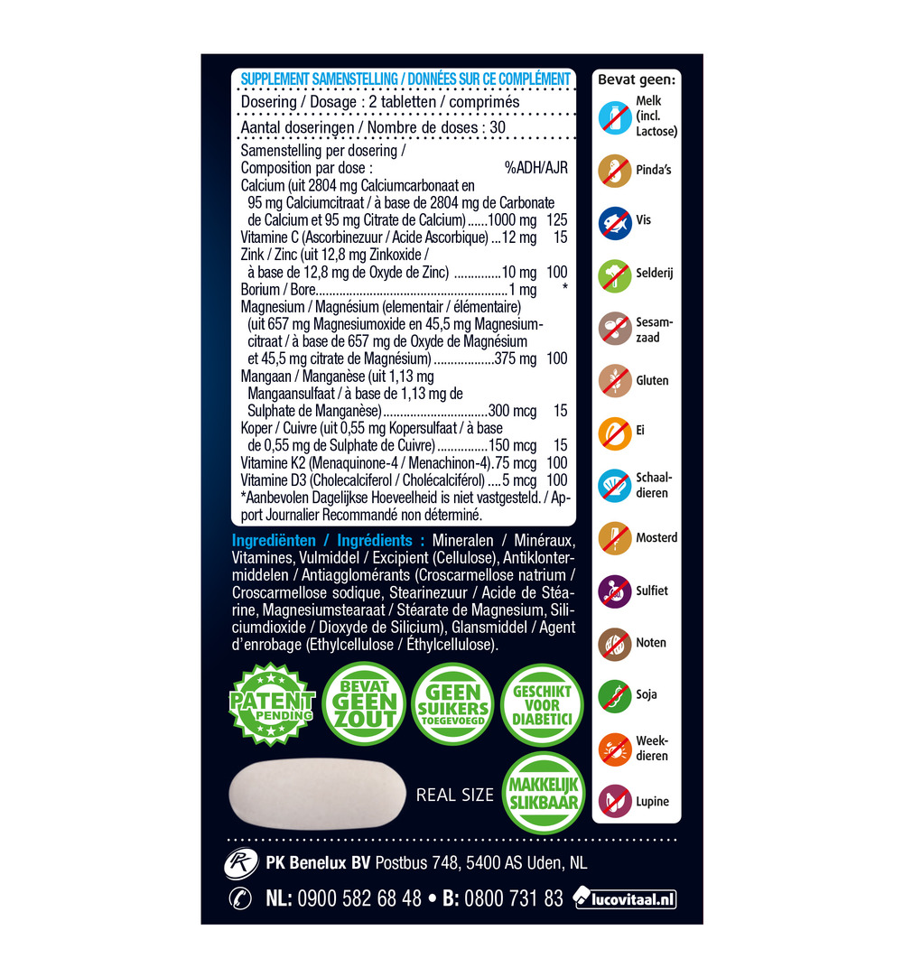 Lucovitaal Calcium Magnesium Bot Formule (60 tabletten) - image 3