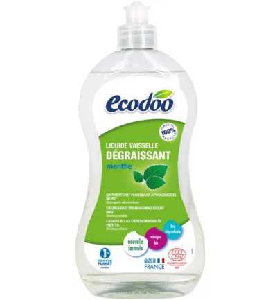 Ecodoo Afwasmiddel vloeibaar ontvettend munt bio (500 ml)