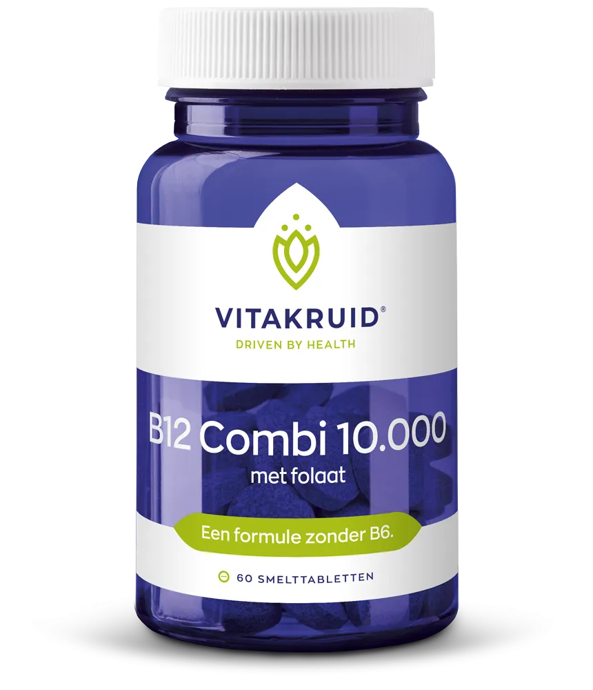 Vitakruid B12 Combi 10.000® Met Actief Folaat Vitamine (60 smelttabletten)