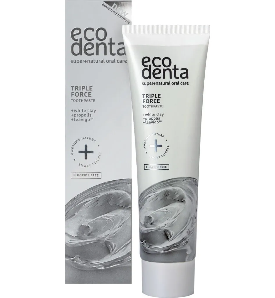Ecodenta Tandpasta extra triple effect witte klei (100 ml)