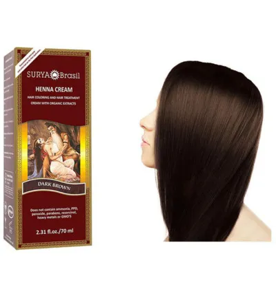 Surya Brasil Henna Haarverf Creme Donker Bruin (70 ml)