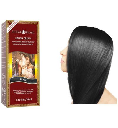 Surya Brasil Henna Haarverf Creme Zwart (70 ml)