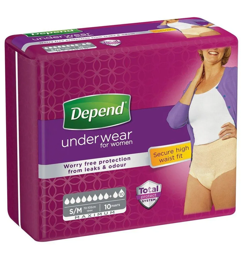 Depend Pants vrouw maximum maat S/M (10 stuks)