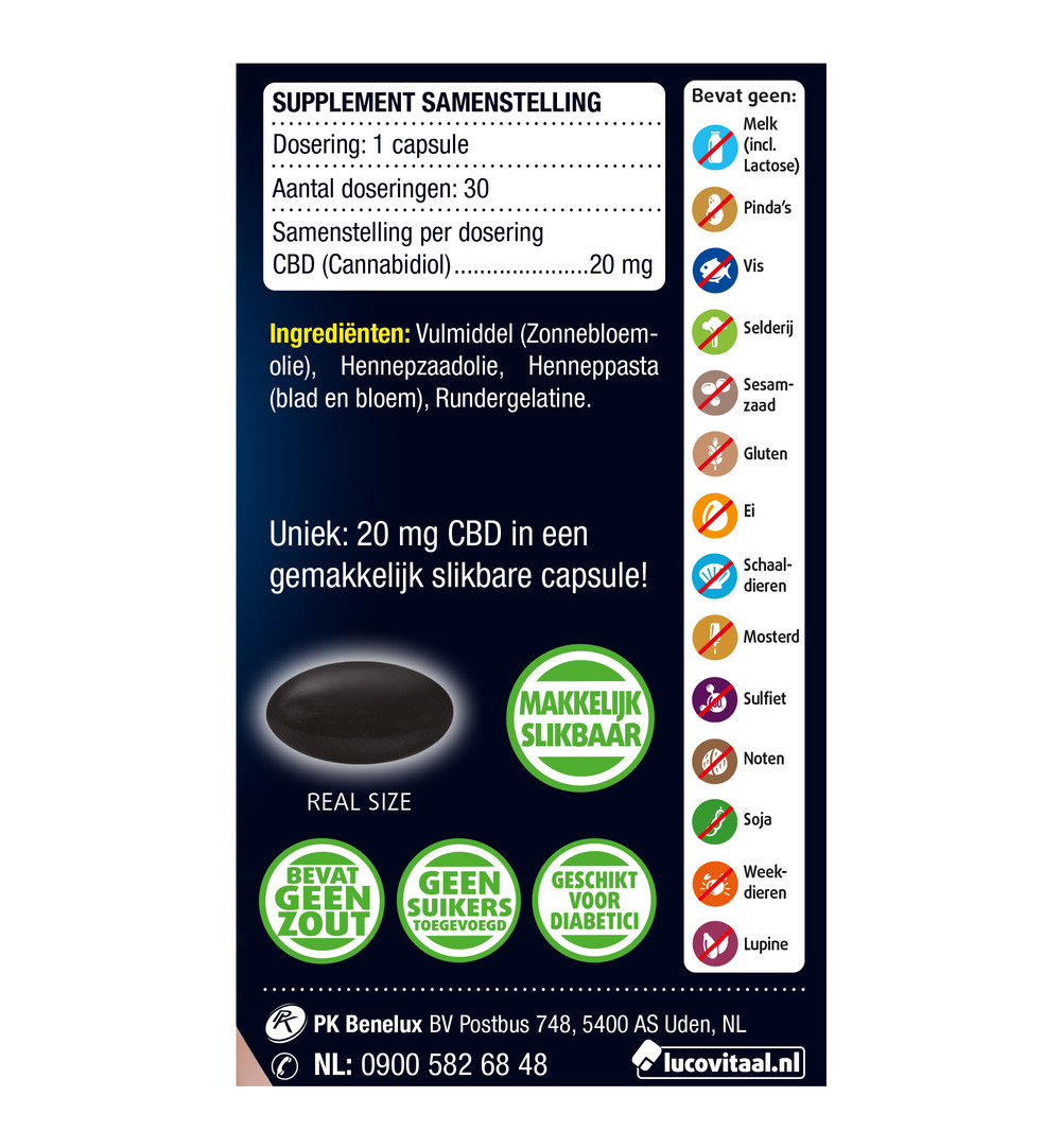 Lucovitaal CBD 20mg (30 capsules) - image 2