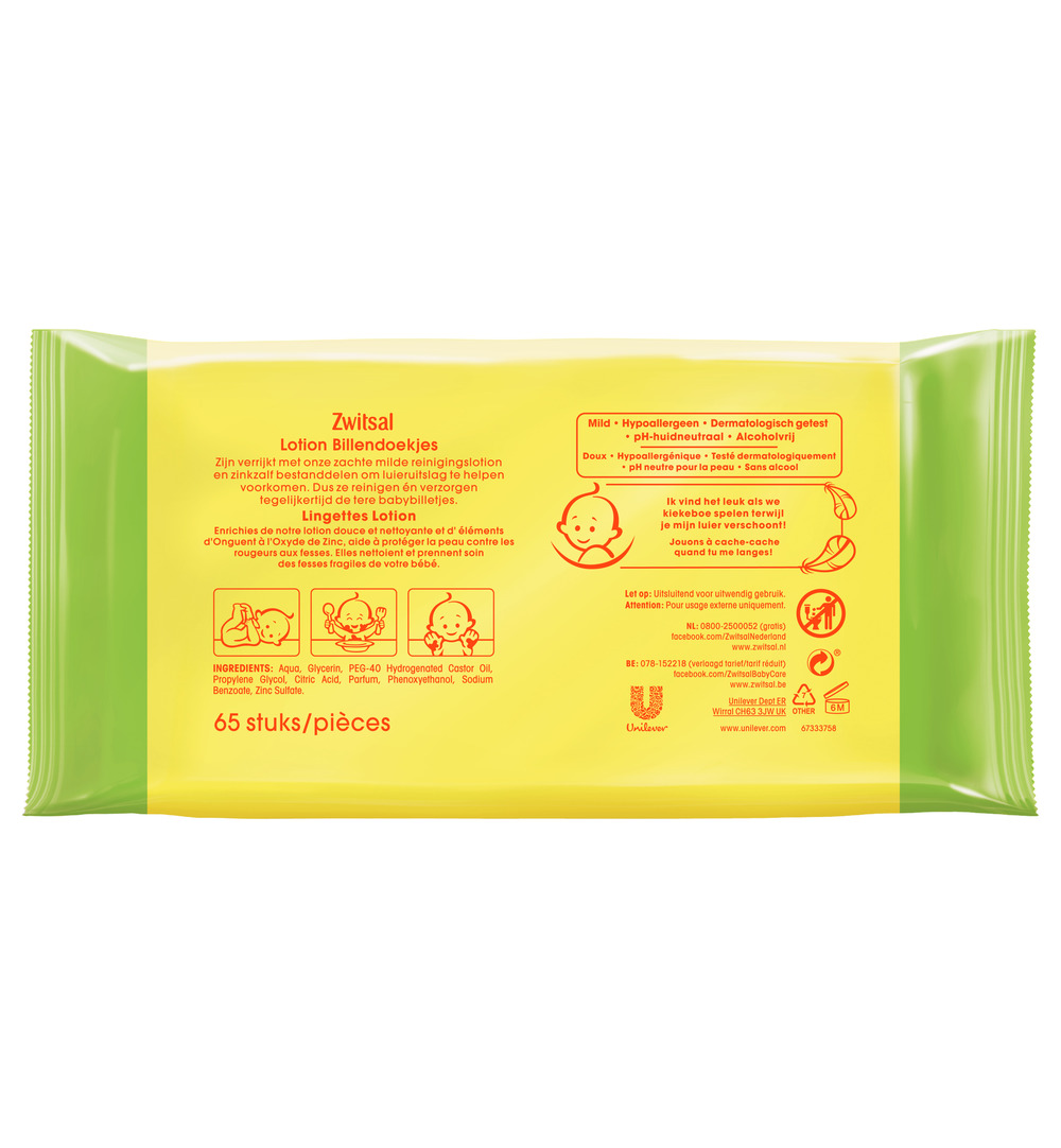 Zwitsal Billendoekjes met lotion (2 x 65 stuks) - image 2