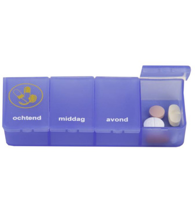 Able 2 Pillendoos 1 dag 4 vaks blauw NL (1 stuk)