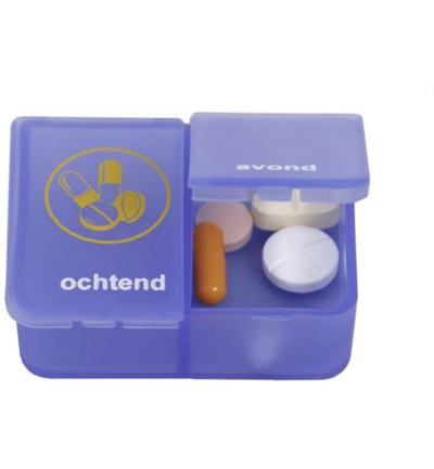 Able 2 Pillendoos 1 dag 2 vaks blauw NL (1 stuk)