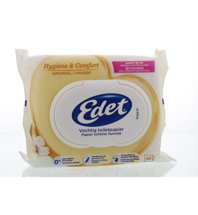 Edet Vochtig toiletpapier rich almond navul (42 stuks)