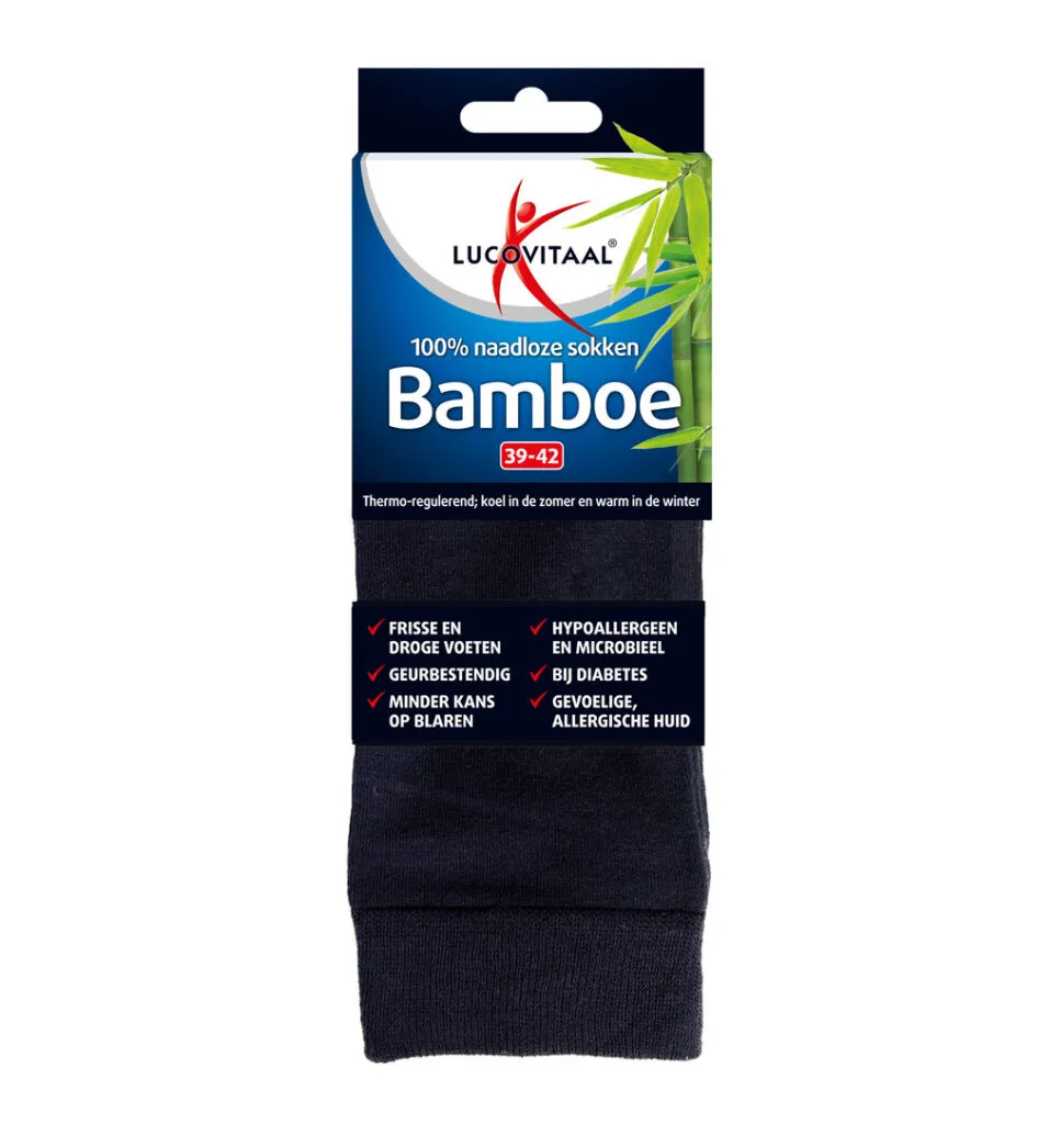 Lucovitaal Bamboe Lange Sokken Blauw 39-42 (1 paar)