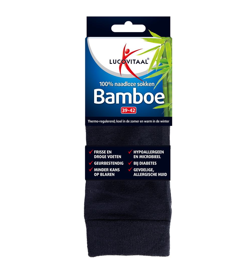 Lucovitaal Bamboe Lange Sokken Blauw 39-42 (1 paar)