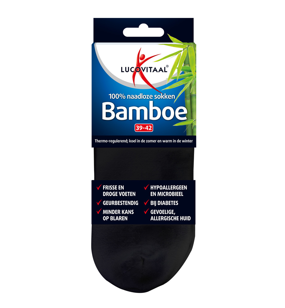 Lucovitaal Bamboe Enkelsokken Zwart 39-42 (1 paar)