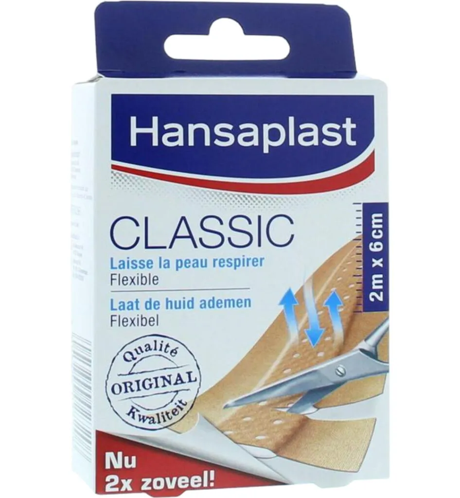 Hansaplast Classic 2m x 6 cm (1 stuk)