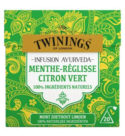 Twinings Ayurveda munt zoethout limoen (20 stuks)