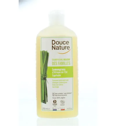Douce Nature Douchegel & shampoo familie lemongrass bio (250 ml)