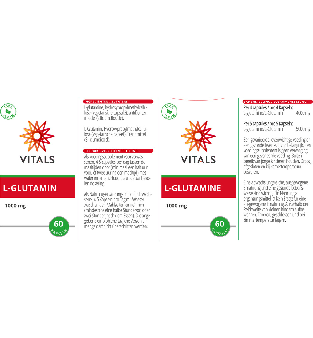 Vitals L-Glutamine 1000mg (60 capsules) - image 3