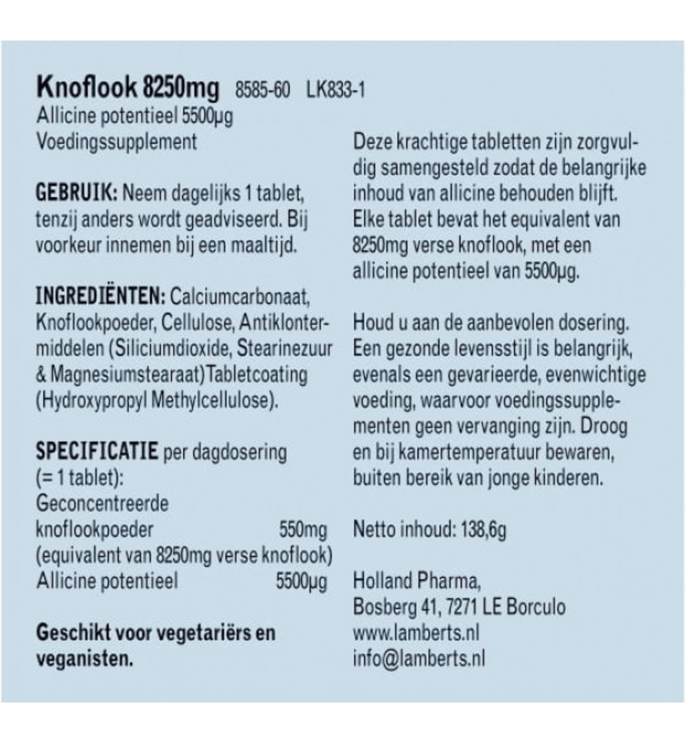 Lamberts Knoflook (60 tabletten)