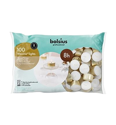 Bolsius Waxinelicht 16/38 Wit 8H (100 stuks)