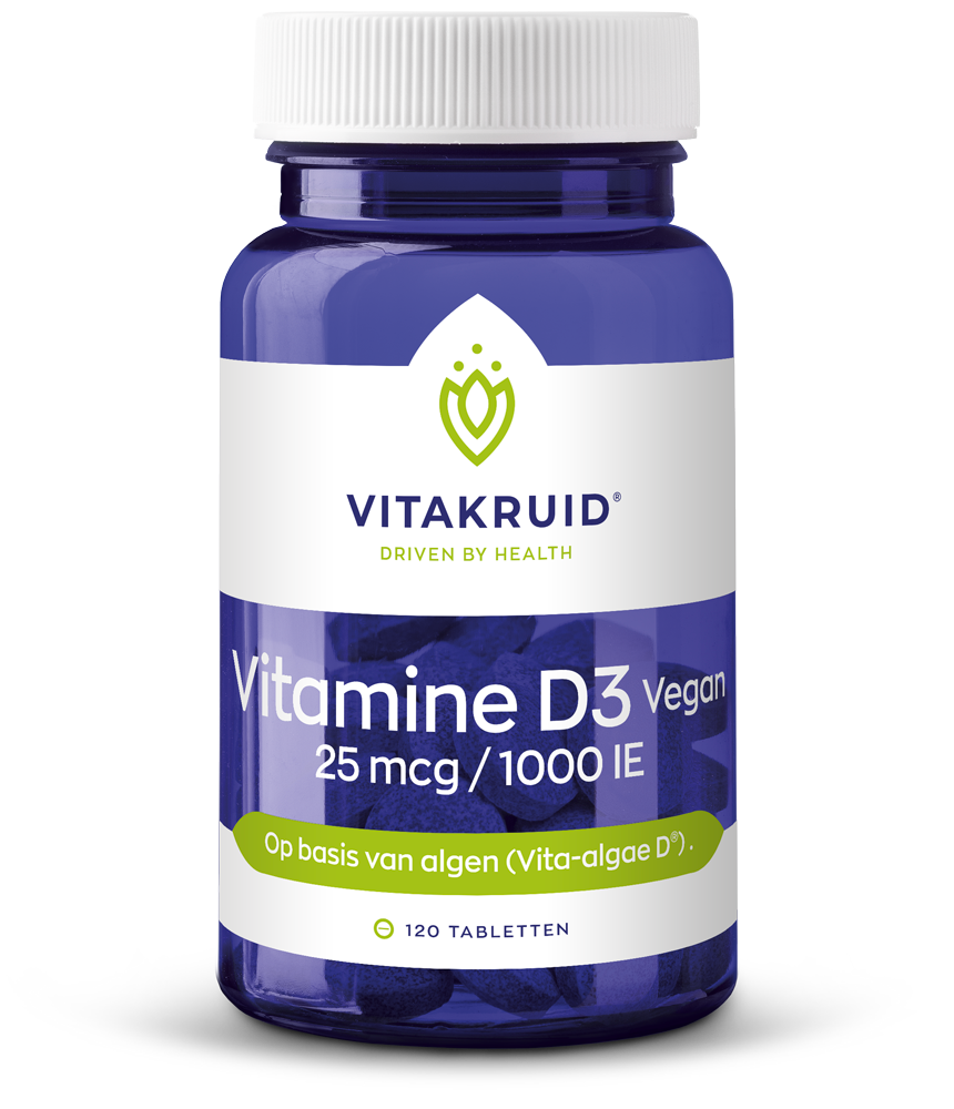 Vitakruid Vitamine D3 Vegan 25 Mcg / 1000 Ie (120 tabletten)