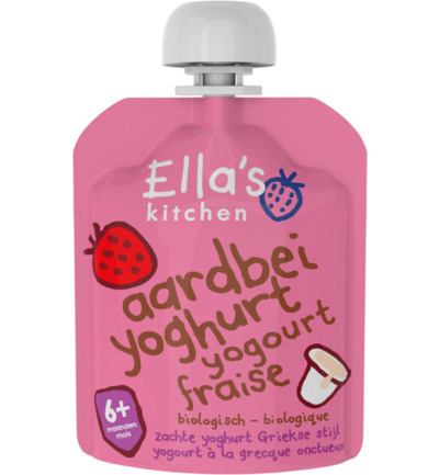 Ella'S Kitchen Aardbei Yoghurtgriekse Stijl 6+ Maanden Bio (90 gr)