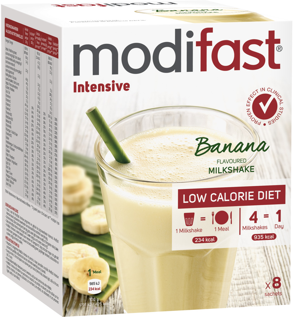 Modifast Intensive milkshake banaan 8 zakjes (440 gr)