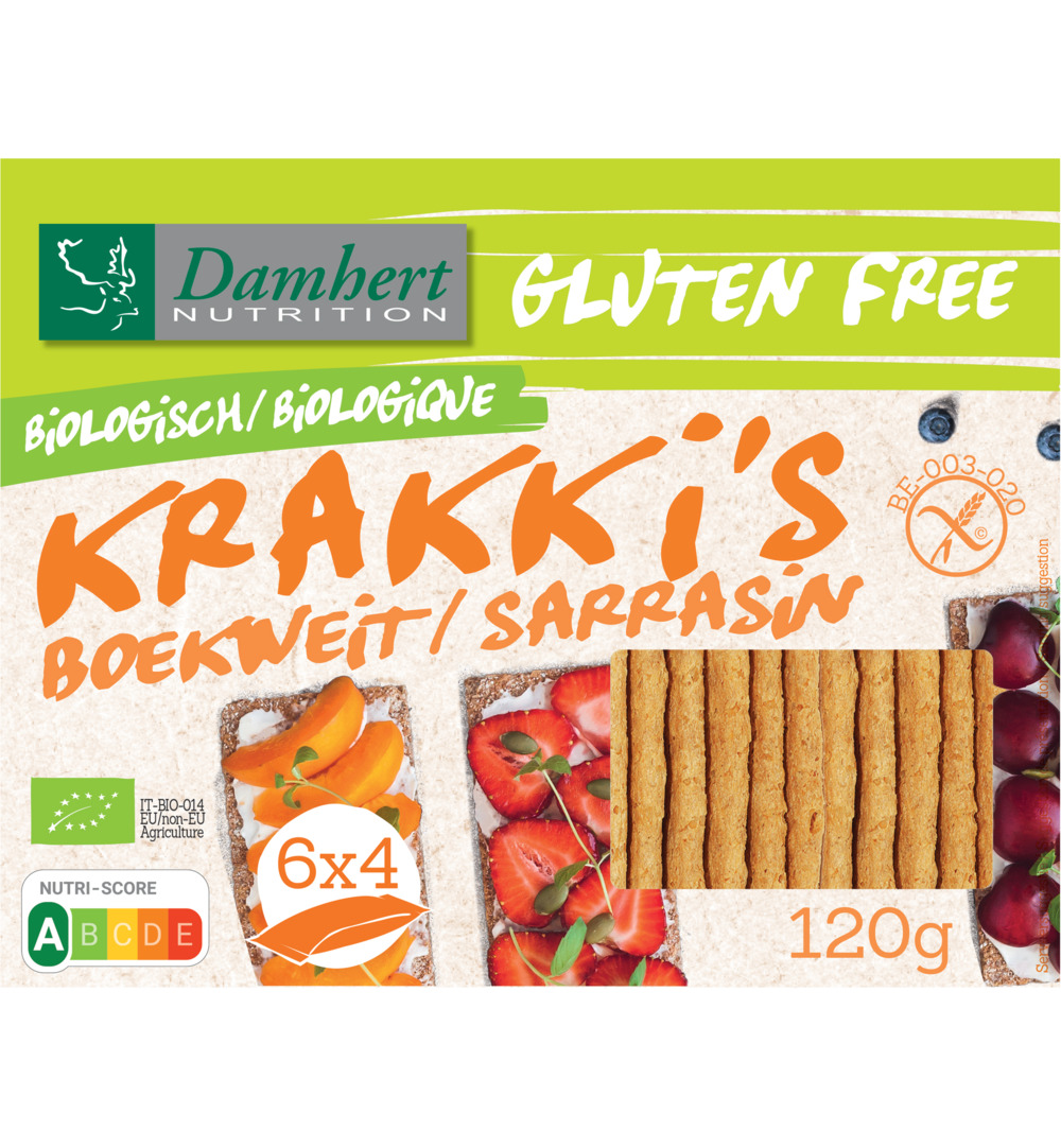 Damhert Boekweit Krakki S Glutenvrij Bio (120 gr)