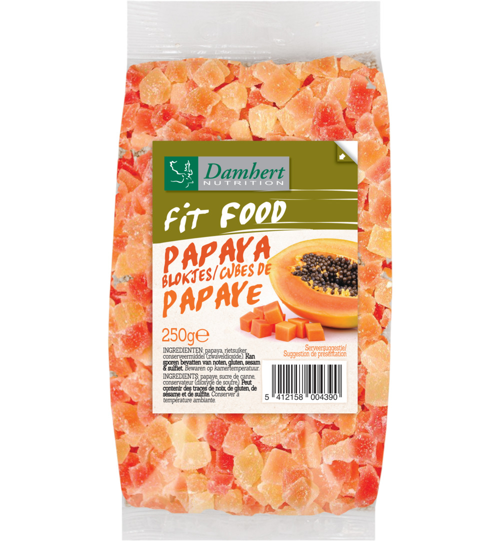 Damhert Fit Food Papayablokjes (250 gr)