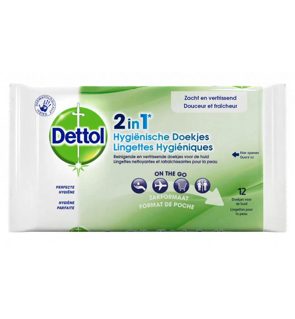 Dettol Wipes 2-in-1 (12 stuks)
