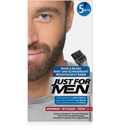 Just For Men Snor & baard middenbruin M35 (24 gr)