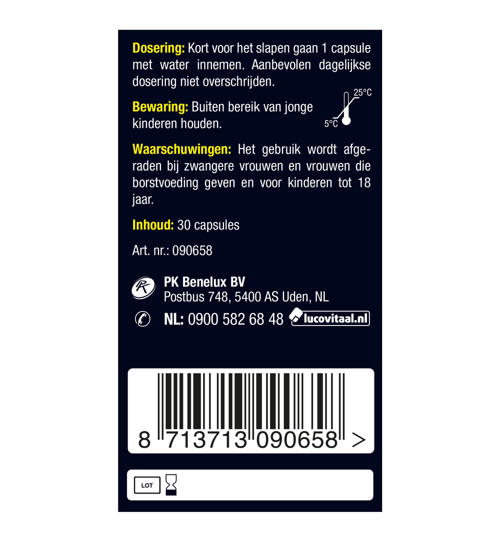 Lucovitaal Melatonine CBD 5Mg (30 capsules) - image 6