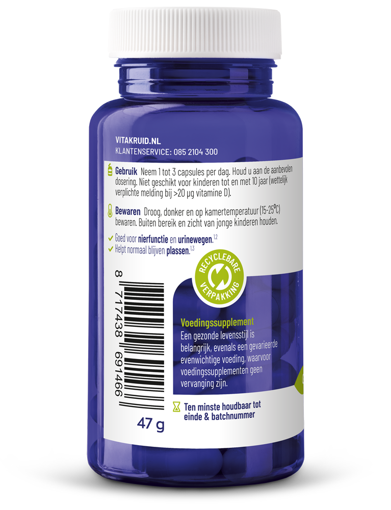 Vitakruid Prostaatformule Oa Zaagpalm, Brandnetel & Zink (60 vega capsules)