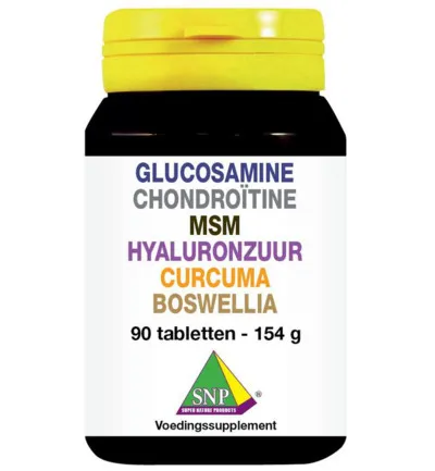 Snp Glucosamine chondro MSM hyaluron curcum boswellia (90 tabletten)