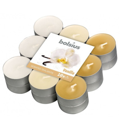 Bolsius Geurtheelicht Multi Colour Brick 18 Vanille (18 stuks)