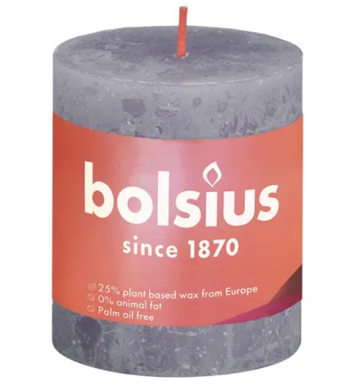 Bolsius Rustiek Stompkaars Shine 80/68 Frosted Lavender (1 stuk)