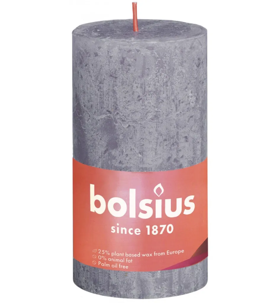 Bolsius Rustiekkaars Shine 130/68 Frosted Lavender (1 stuk)