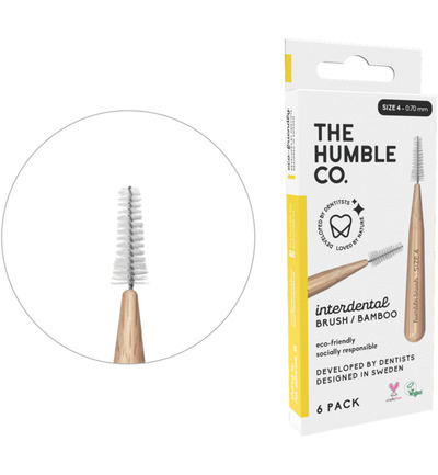 The Humble Co. Interdental borstel 0.70 mm geel (6 stuks)