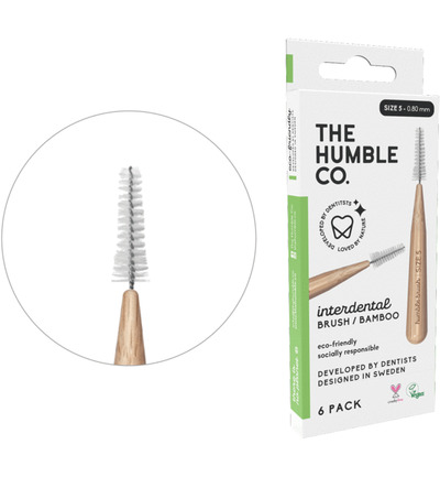 The Humble Co. Interdental borstel 0.80 mmgroen (6 stuks)