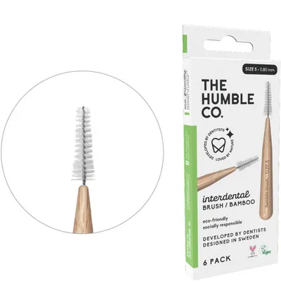 The Humble Co. Interdental borstel 0.80 mmgroen (6 stuks)
