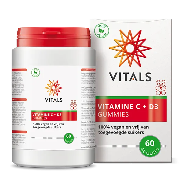 Vitals Vitamine C + D3 gummies (60 stuks)