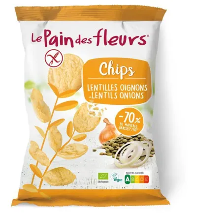 Le Pain des Fleurs Chips met linzen en ui bio (50 gr)