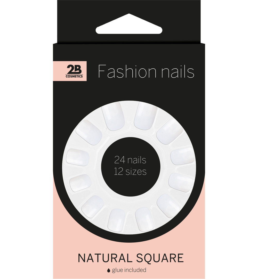 2b Nails natural square (24 stuks)