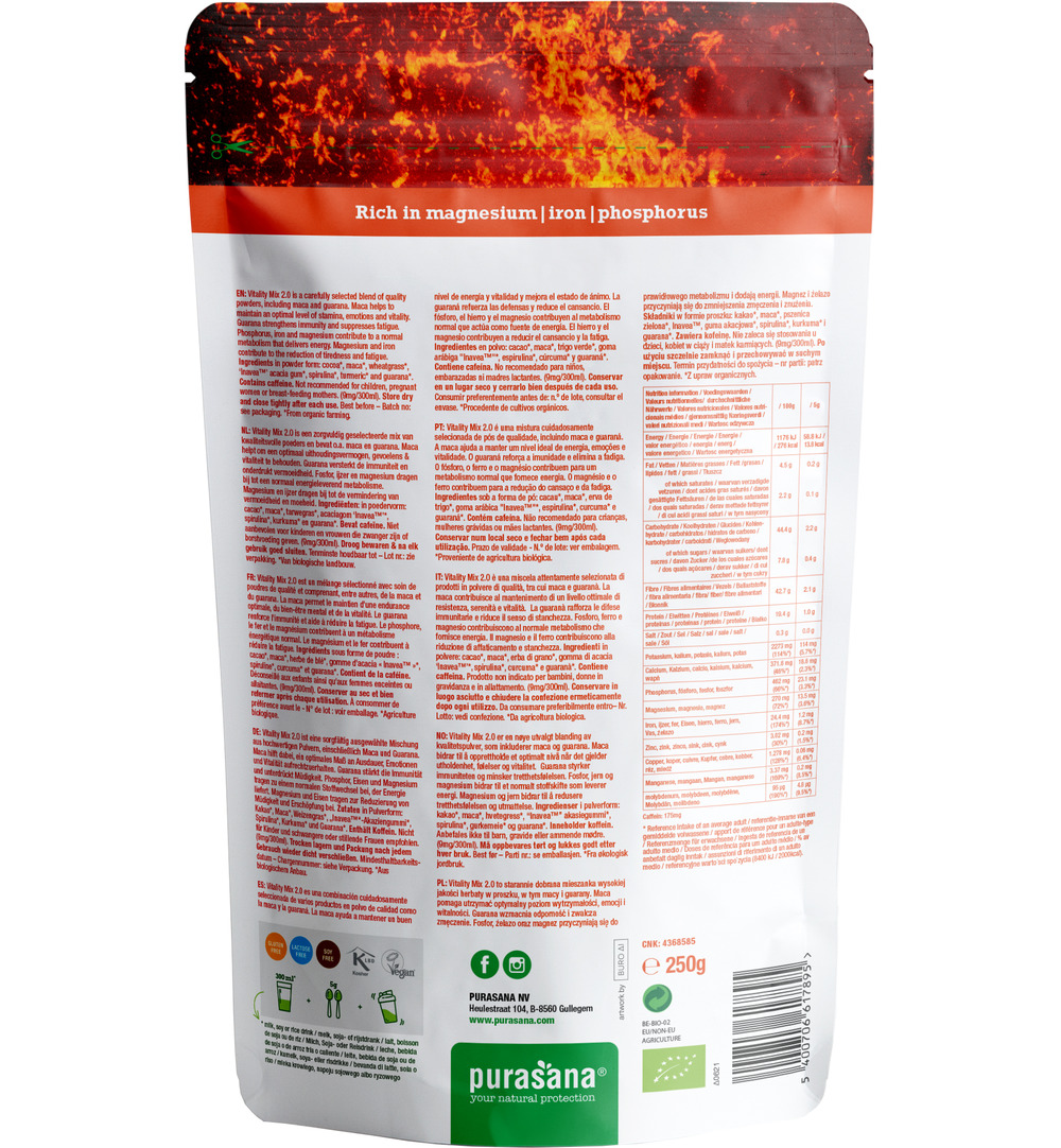 Purasana Vitality Mix 2.0 Vegan Bio (250 gr)