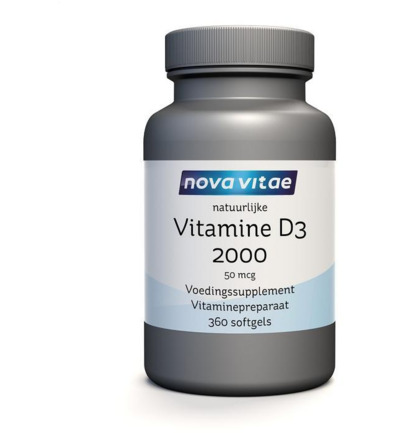 Nova Vitae Vitamine D3 2000 50mcg (360 softgels)