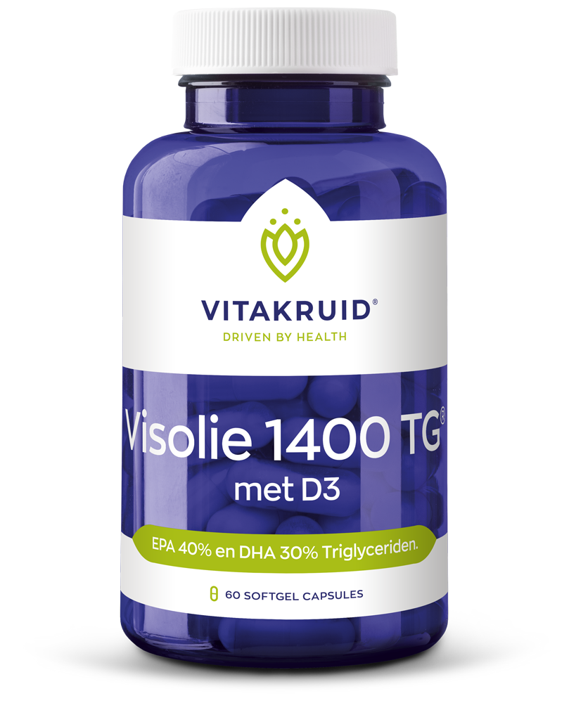 Vitakruid Visolie 1400 Tg® Triglyceriden Met D3 (60 Softgels)